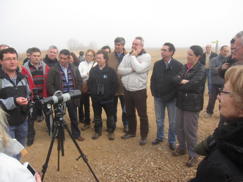 El consejero de Medio Ambiente, Alfredo Boné, en el Festival de las Grullas de Gallocanta que se celebra este fin de semana