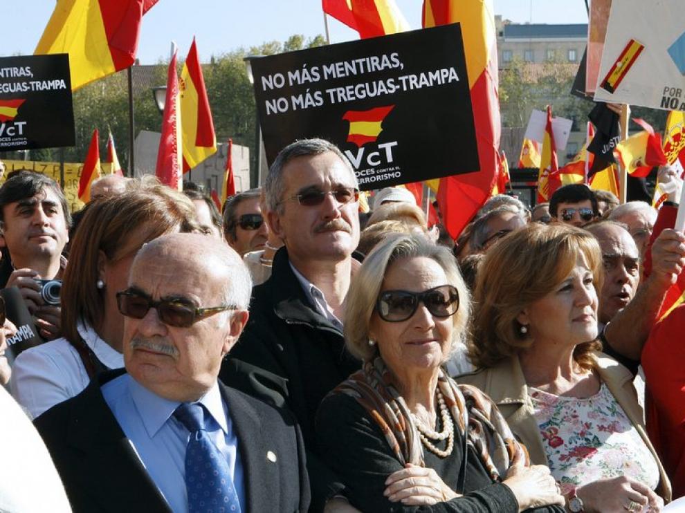Concentración contra la política antiterrorista, en la plaza de Colón de Madrid.