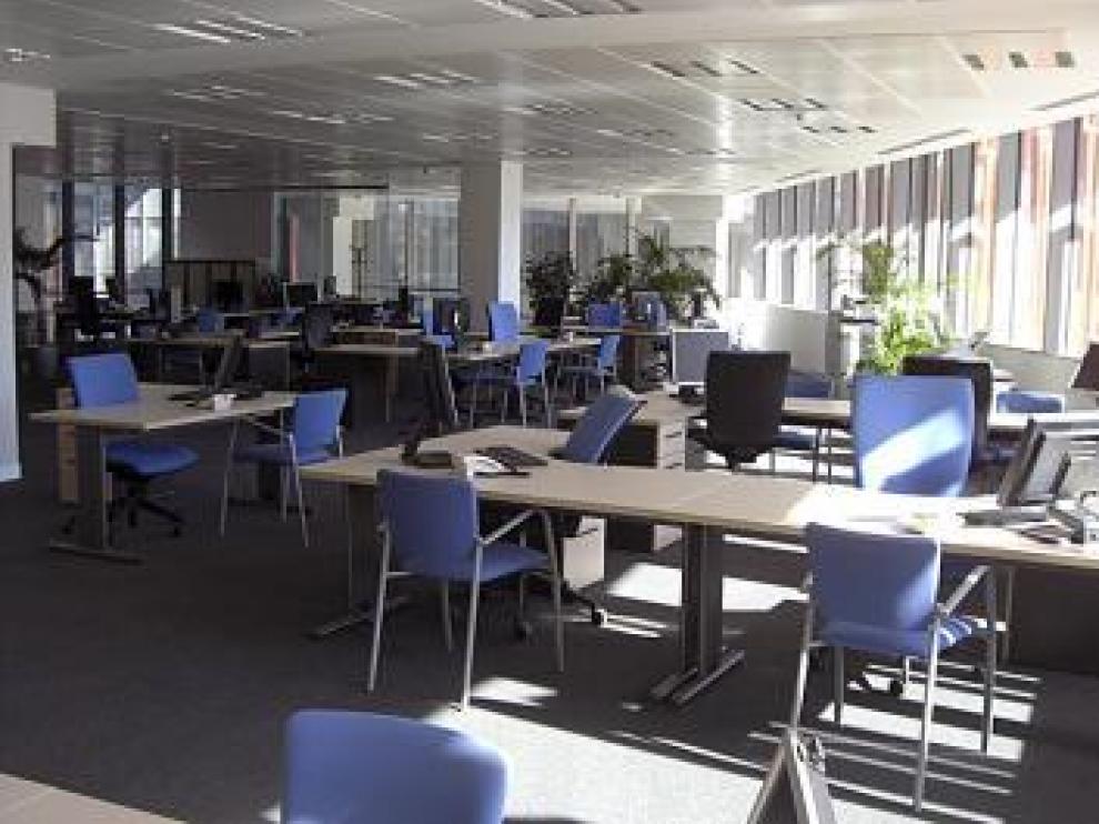 Oficina piloto montada en uno de los edificios del parque empresarial.