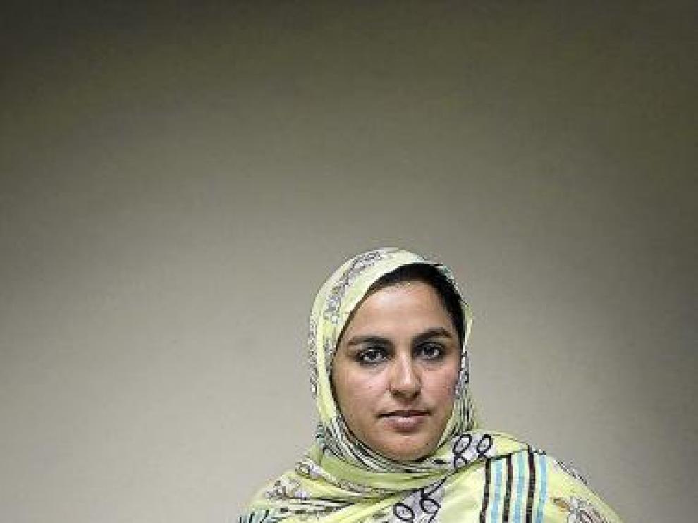 Fátima Sidi, delegada del Frente Polisario, ayer en Zaragoza.