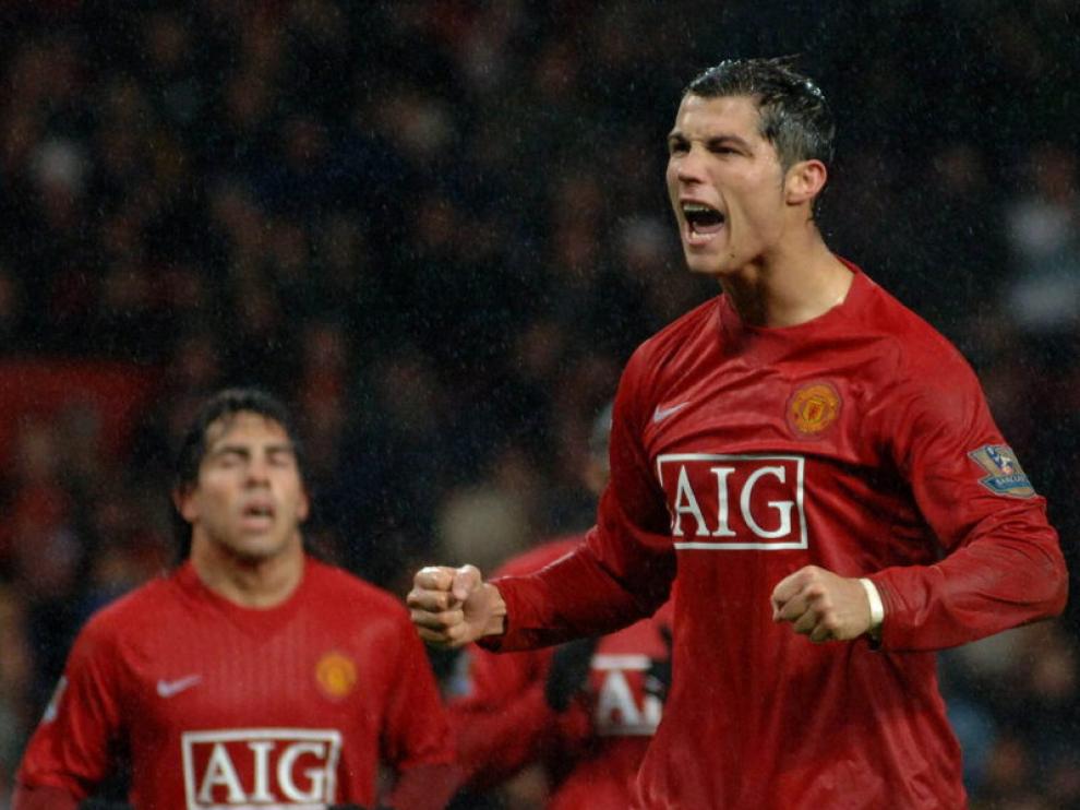Cristiano Ronaldo cuando jugaba en el United.