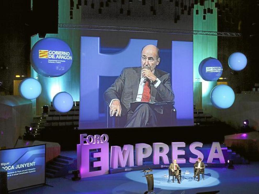 Miguel Roca Junyent, socio presidente de Roca Junyent Abogados, durante su intervención en el Foro Empresa.
