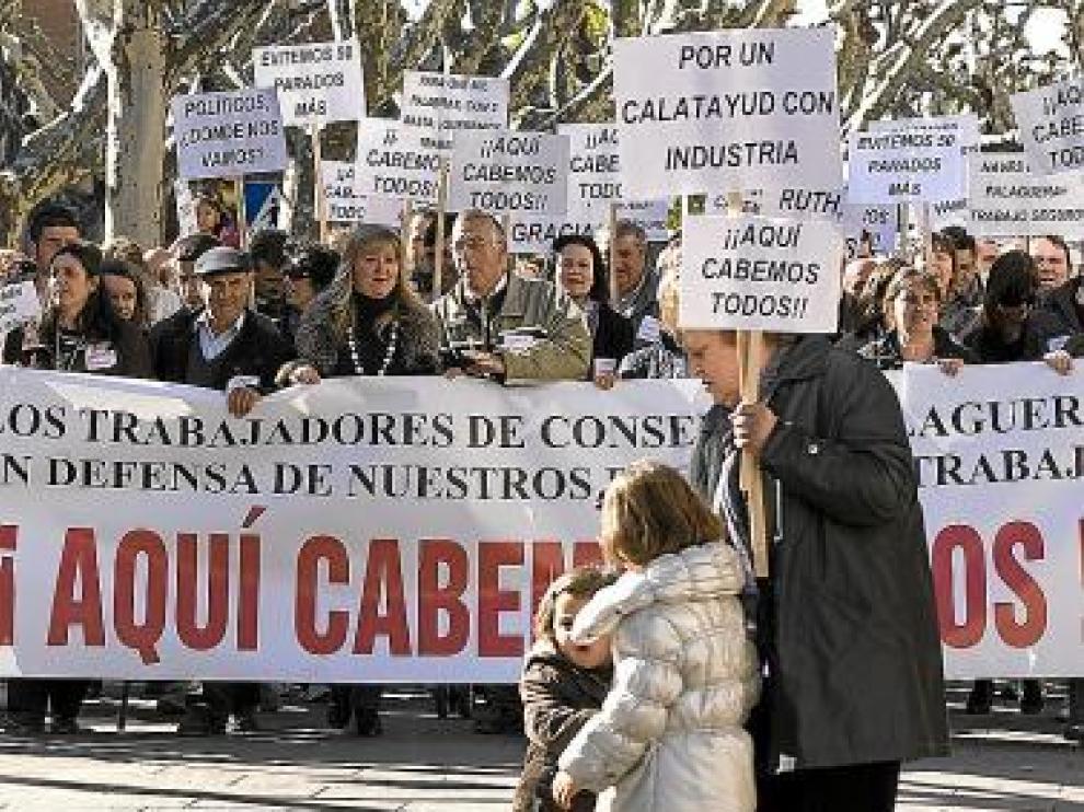 Los trabajadores de Falaguera se manifestaron en el Paseo.