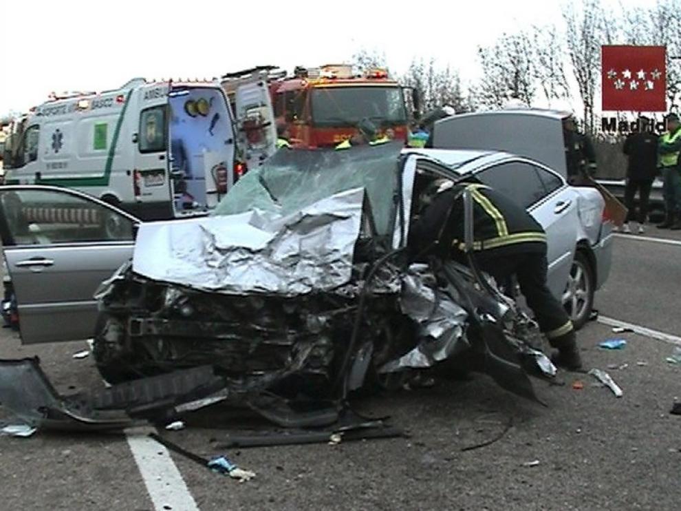 Imagen del accidente ocurrido en Soto del Real, este domingo, en el que falleció un hombre de 41 años