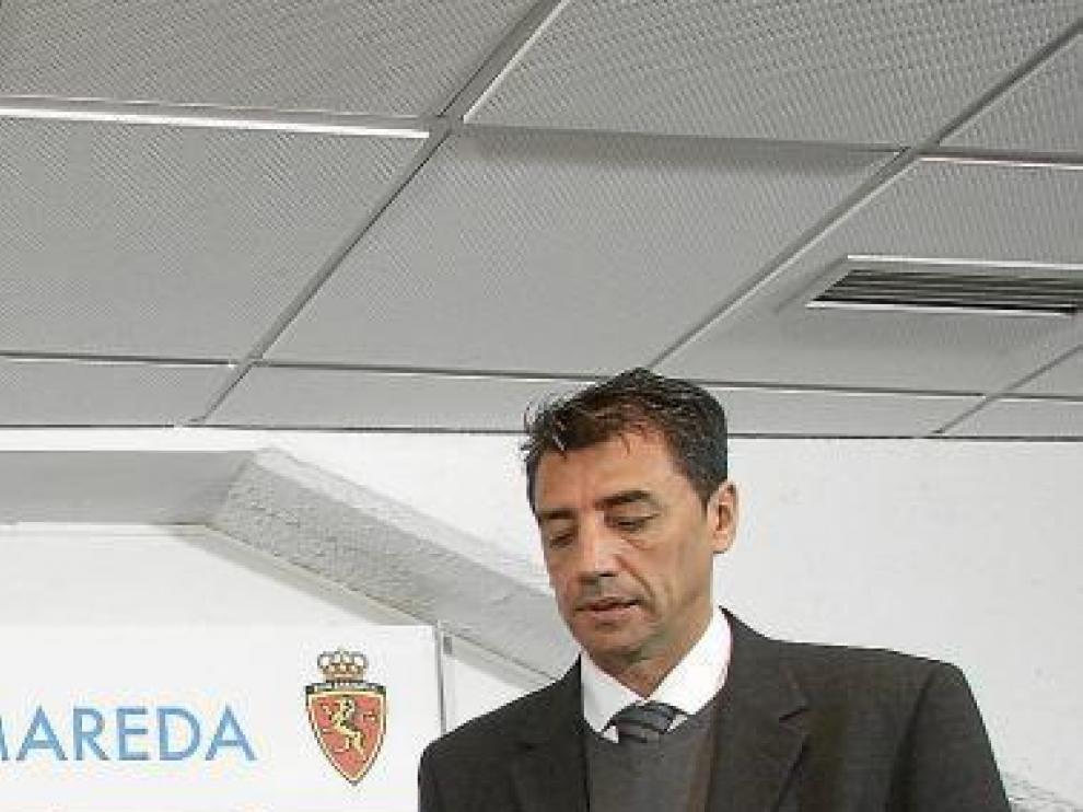 Antonio Prieto, ayer, en la sala de prensa de La Romareda.