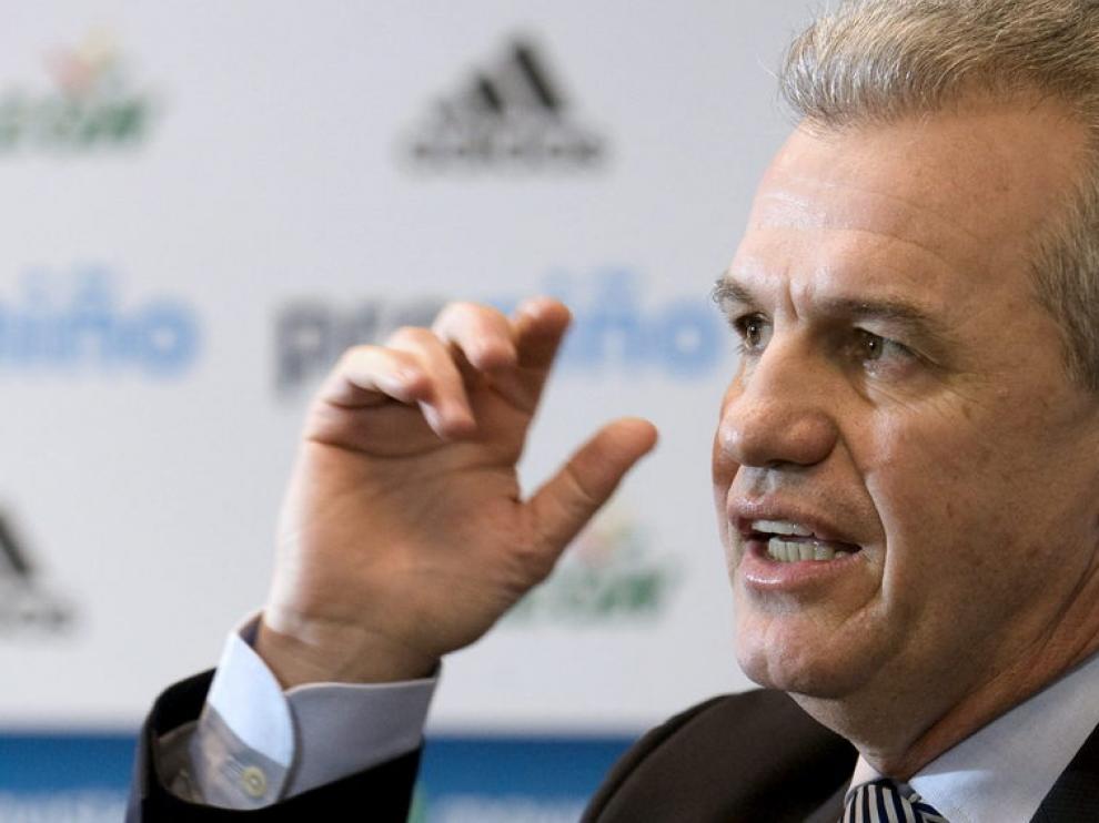 Aguirre, en el presentación como nuevo entrenador del Real Zaragoza