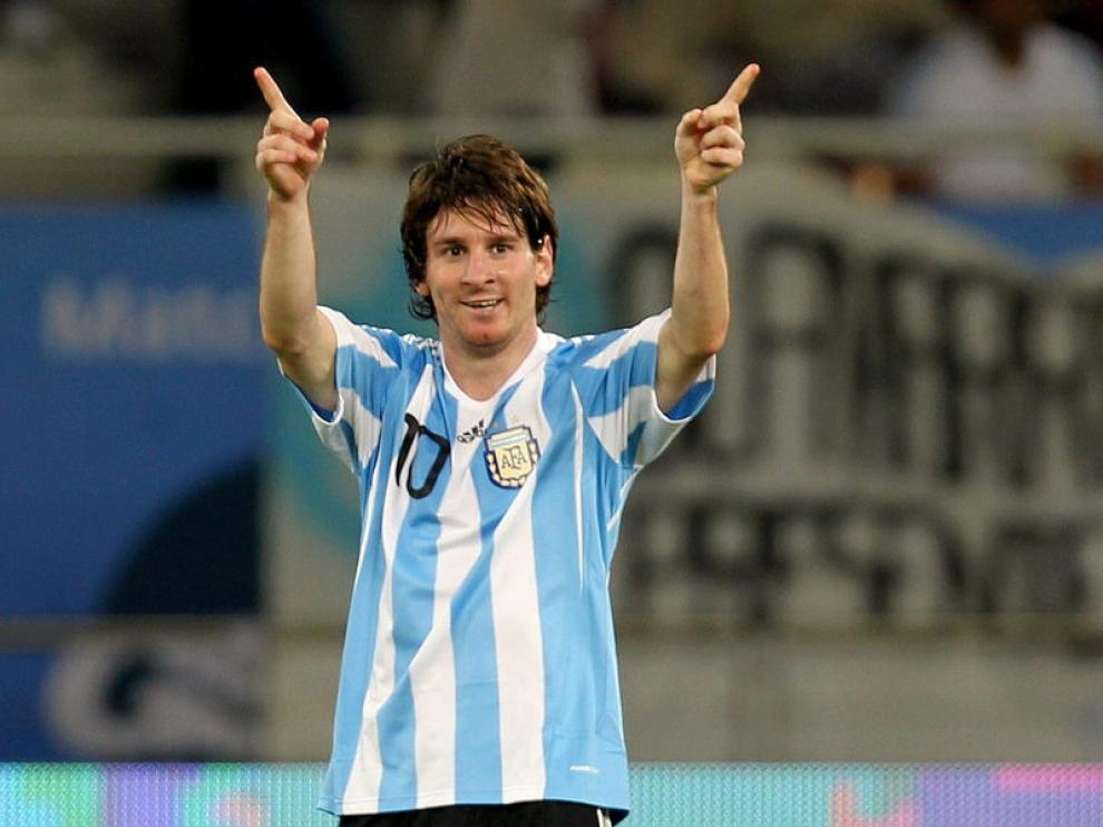 Messi celebra su gol ante Brasil, ayer