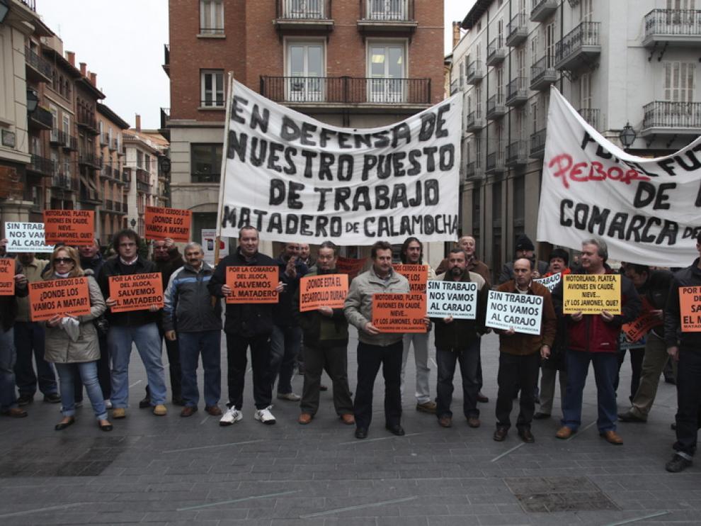 Concentración de los trabajadores de Pelbor.
