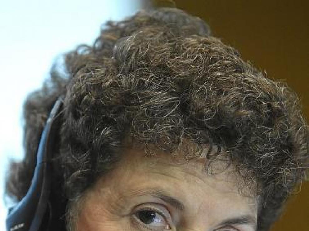 Audrey Cronin, el lunes durante su intervención en la Aljafería.