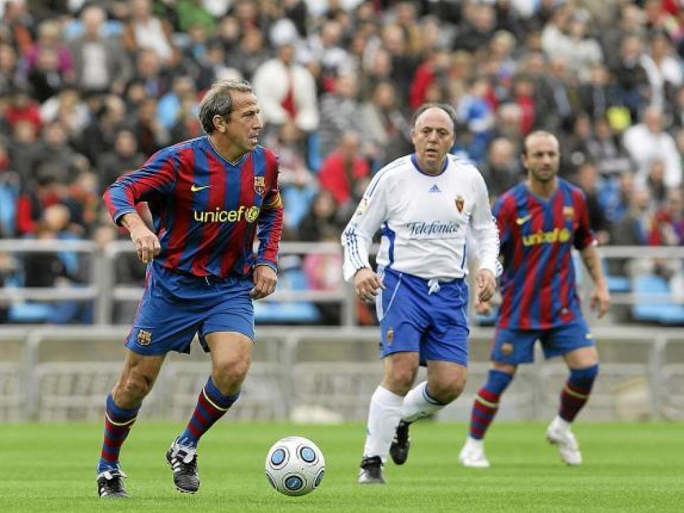 Víctor Muñoz y Pérez Aguerri, en el partido del pasado año. Hoy volverán a jugar en La Romareda.