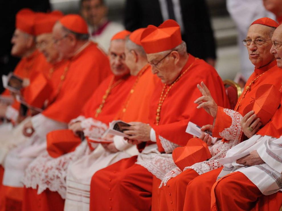 Algunos de los nuevoc Cardenales, hoy en el Vaticano
