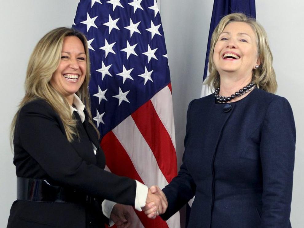 Trinidad Jiménez, con su colega estadounidense, Hillary Clinton.