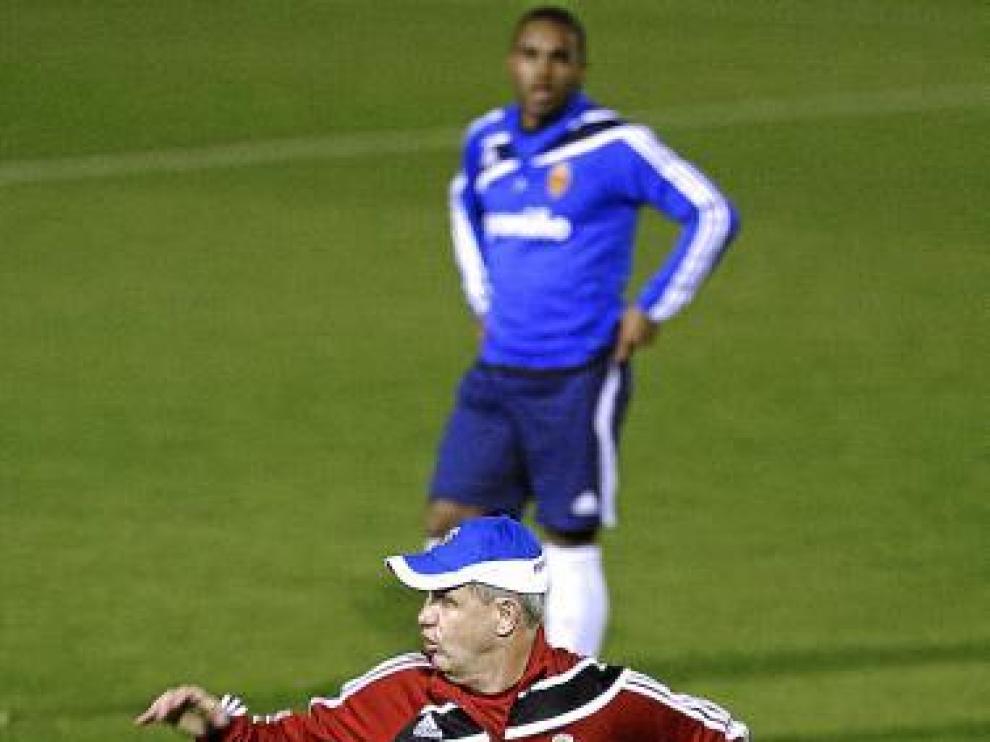 Aguirre, en un instante de su primer entrenamiento al Zaragoza.