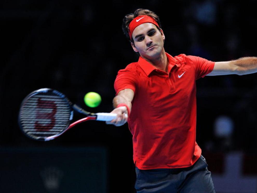 Federer en el O2 londinense.