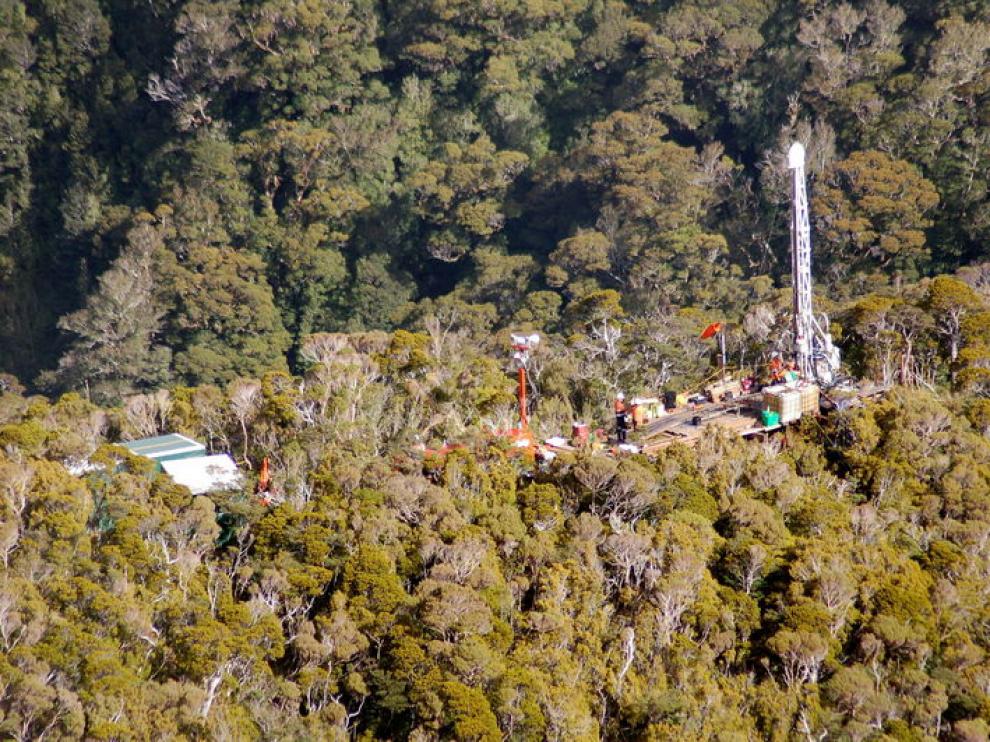 Vista aérea de la mina Pike River, donde están atrapados los 29 mineros neozelandeses