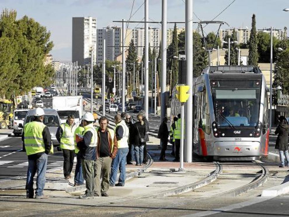 El recorrido comenzó en las cocheras de Valdespartera y llegó hasta la rotonda de Toulouse.