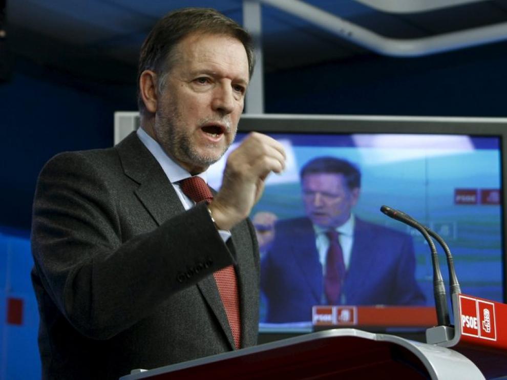 Marcelino Iglesias durante una rueda de prensa.