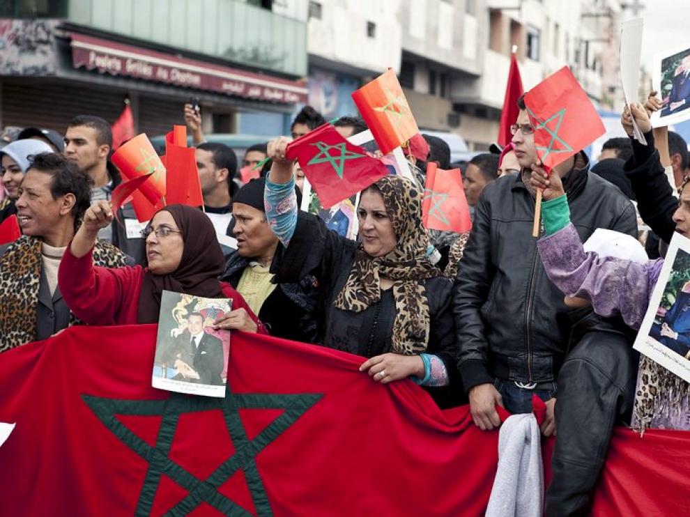 Manifestación en Casablanca contra el Partido Popular.