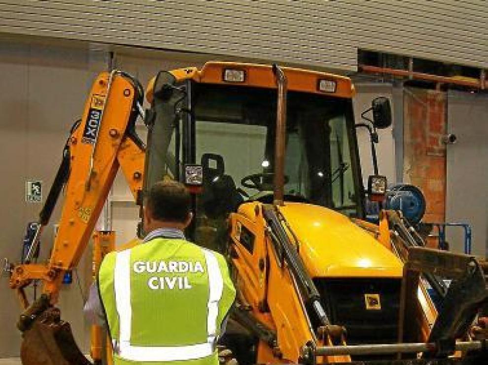 Una de las máquinas robadas y recuperadas por la Guardia Civil.