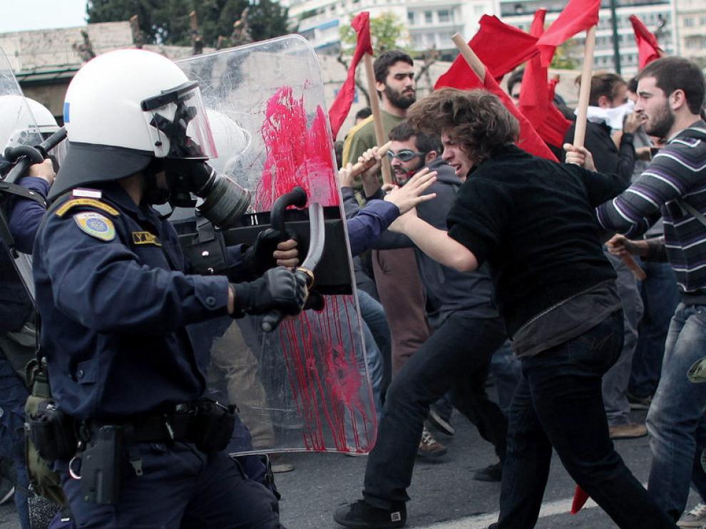 Manifestación en Grecia