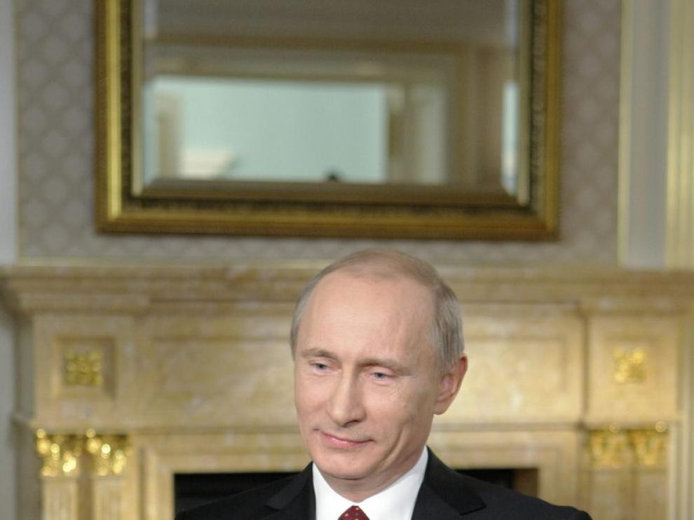 Vladimir Putin durante su entrevista con Larry King