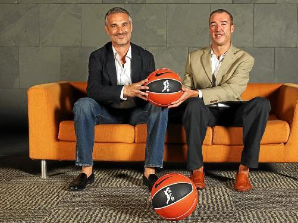 José Luis Abós y Paco Olmos posaron en la ACB pocos días antes de comenzar la liga.
