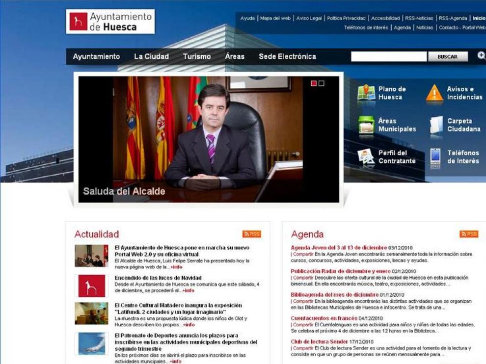 Captura de la nueva web del Ayuntamiento.