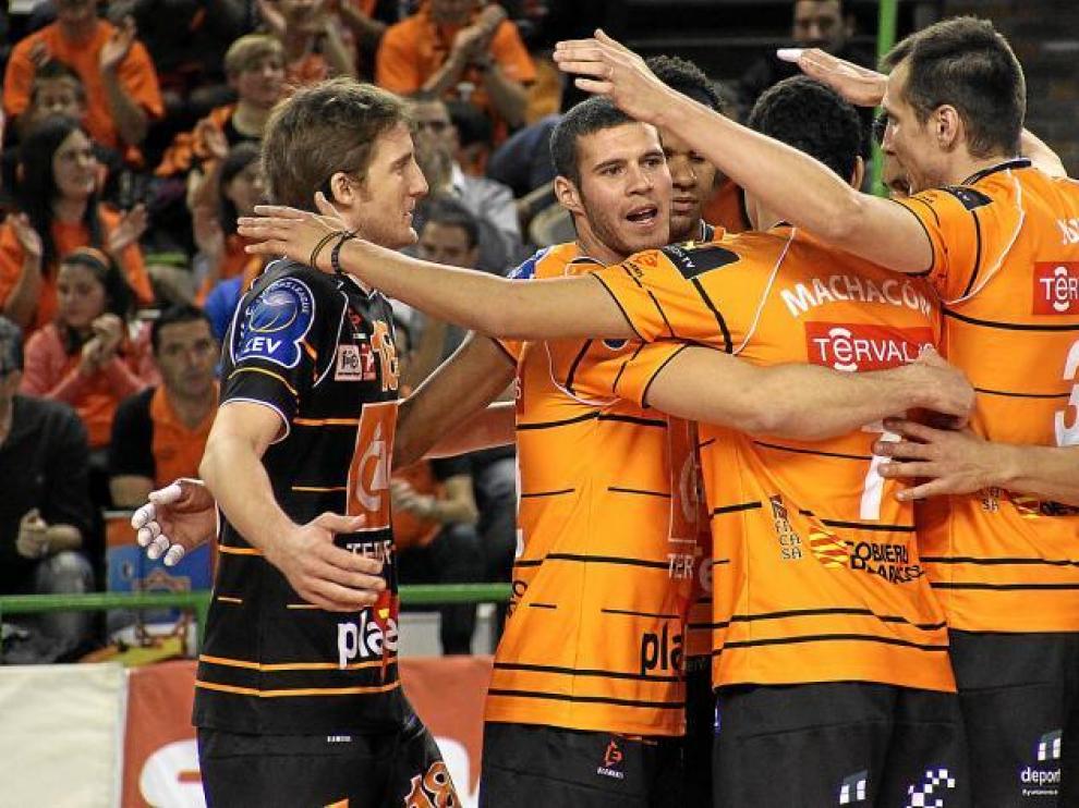 Los jugadores del CAI Teruel, unidos.