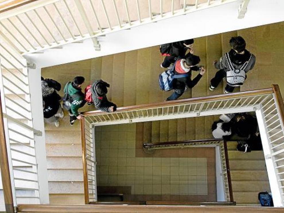 Imagen de archivo de alumnos del Instituto de Enseñanza Secundaria Goya, en Zaragoza.