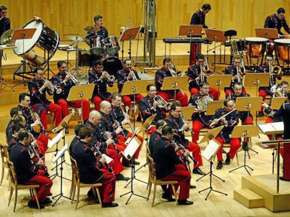 Músicos de la Academia General Militar, en una imagen de archivo tomada en el Auditorio.