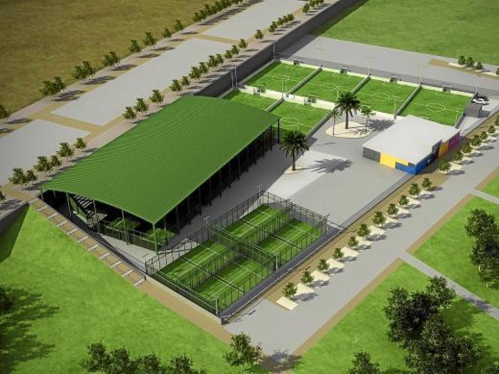 Recreación de las futuras instalaciones deportivas del parque del Agua.