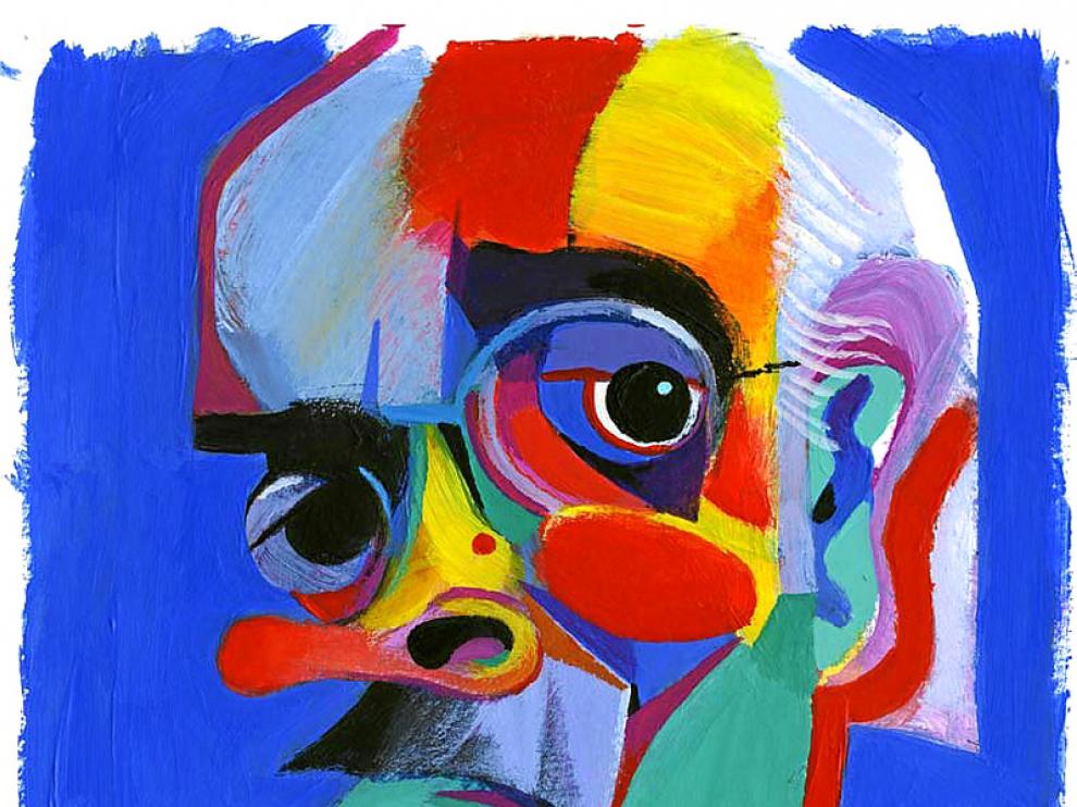 Retrato de Labordeta.