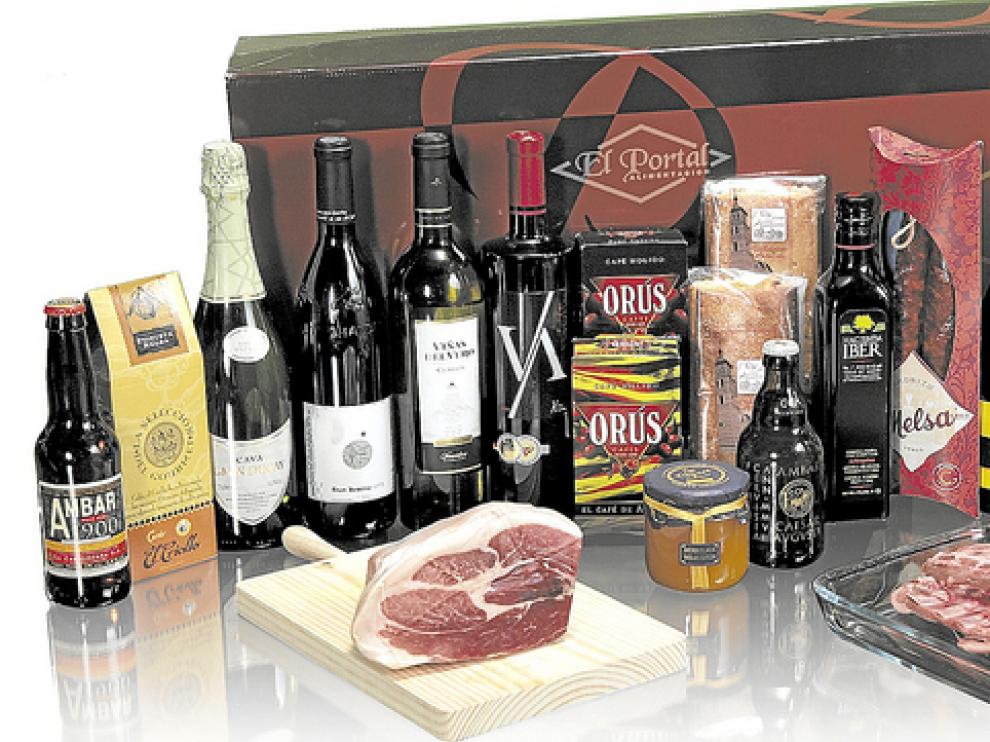 El lote entero de productos aragoneses de las cestas que sortea HERALDO DE ARAGÓN.