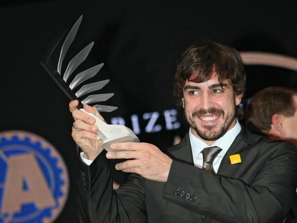 Alonso, en una gala de la Federación de Automovilismo, en Mónaco, este viernes