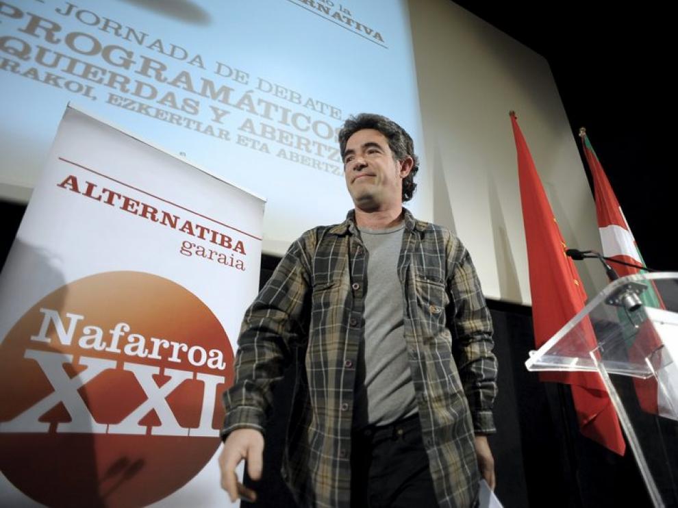 El portavoz 'abertzale' Santi Quiroga, en Pamplona