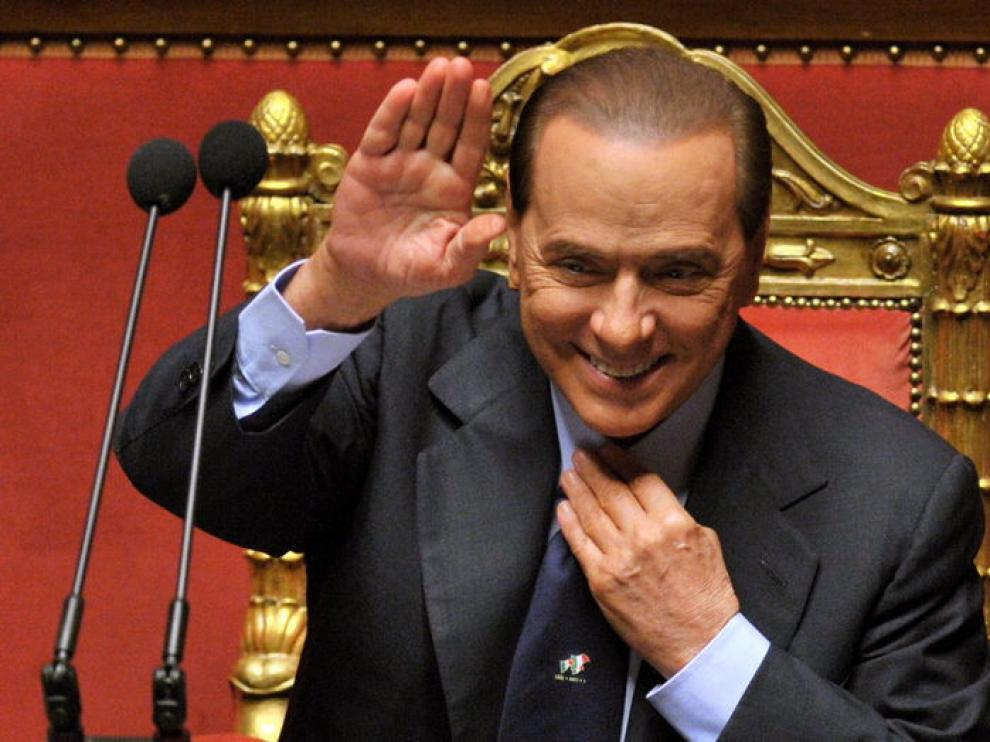 El primer ministro de Italia, Silvio Berlusconi, hoy en el Parlamento
