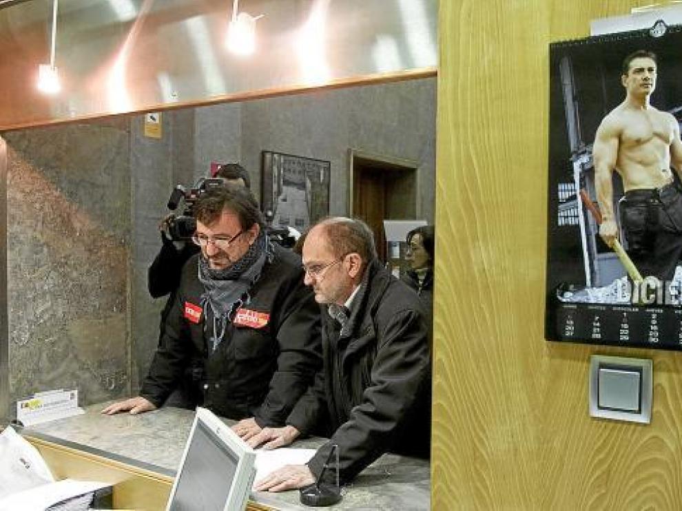Los líderes de CC. OO. y UGT Aragón, Julián Buey y Julián Lóriz