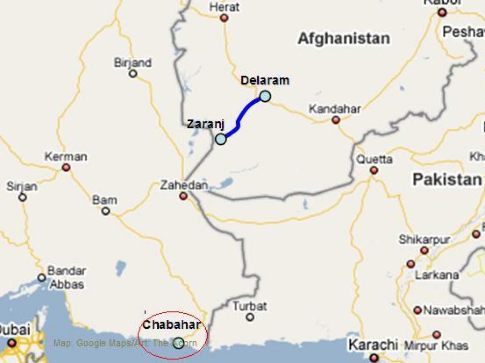 Lugar de la localización de Chabahar