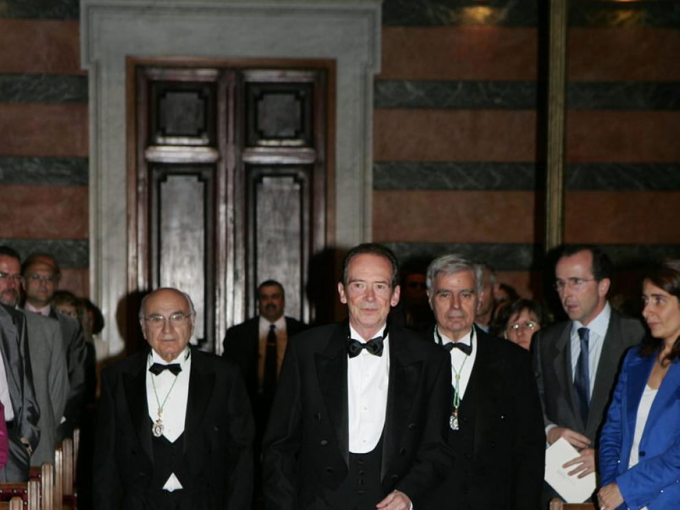 Blecua durante la ceremonia de su ingreso en la Real Academia Española.