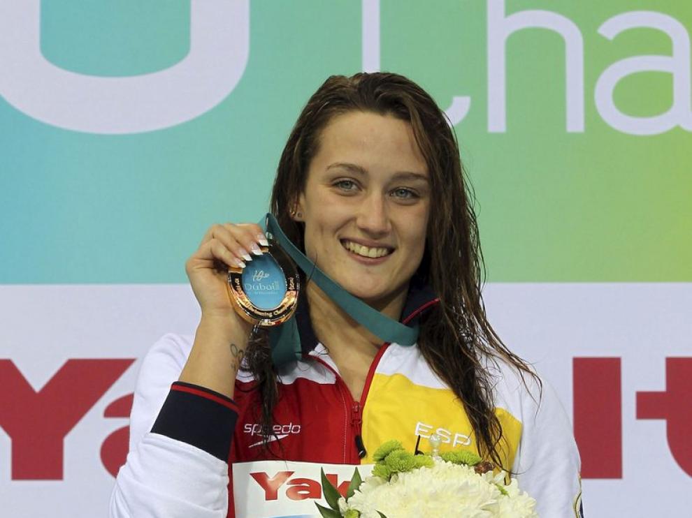 Mireia Belmonte celebra su triunfo
