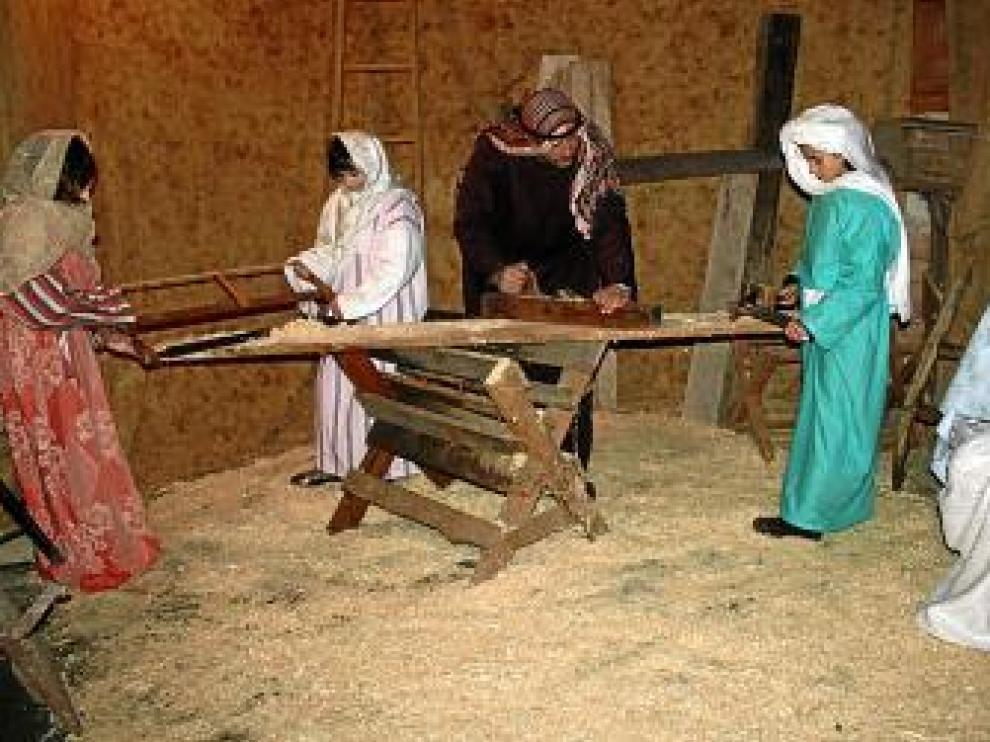Taller de carpintería del belén vivientede Estadilla.