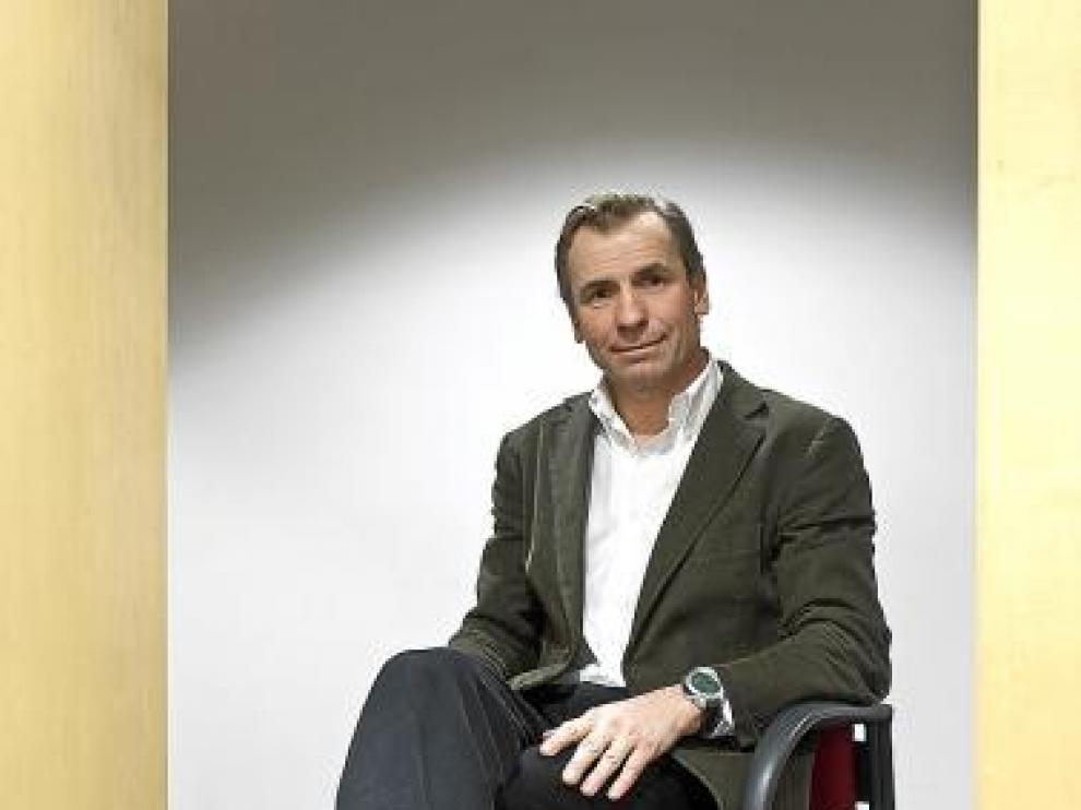 Valentín Giró, minutos antes de su charla en Ibercaja.