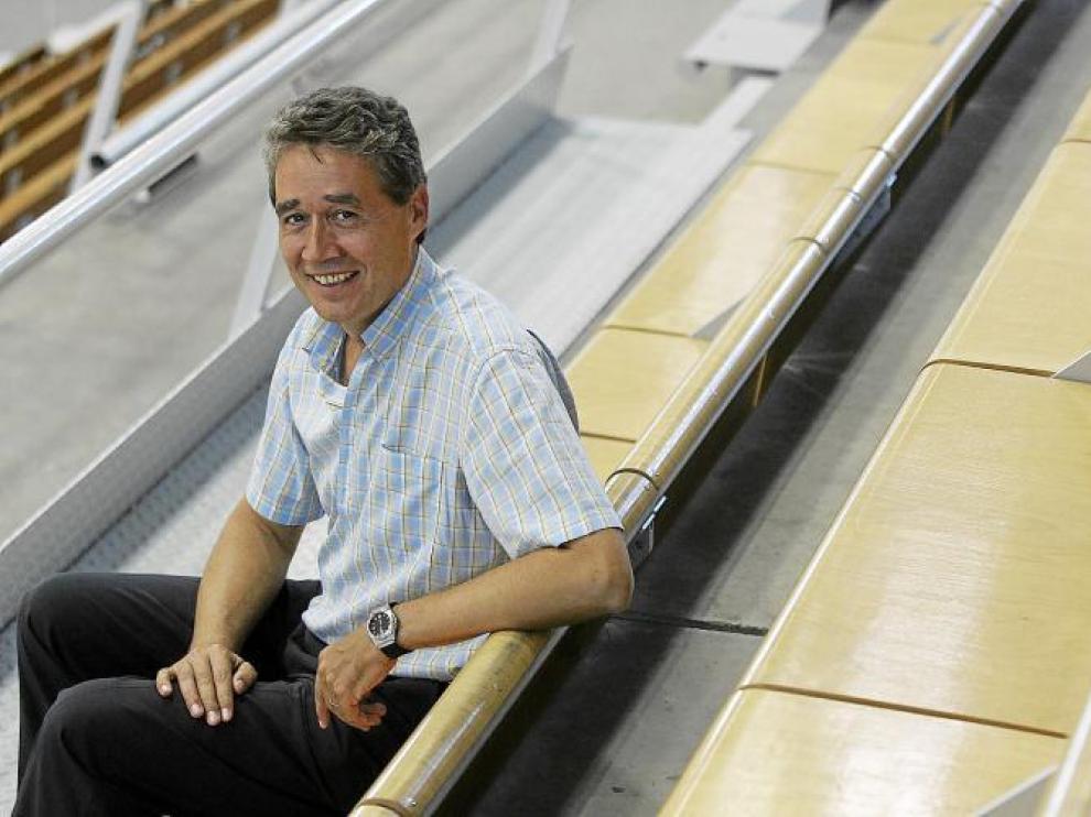 Pachi Giné, en una imagen de archivo tomada en el Palacio de los Deportes donde reconoce que ve los partidos con mucho sufrimiento.