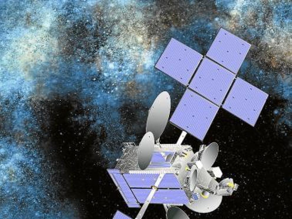 Recreación del Hispasat 1E, que se ubicará a 36.000 km de la Tierra.