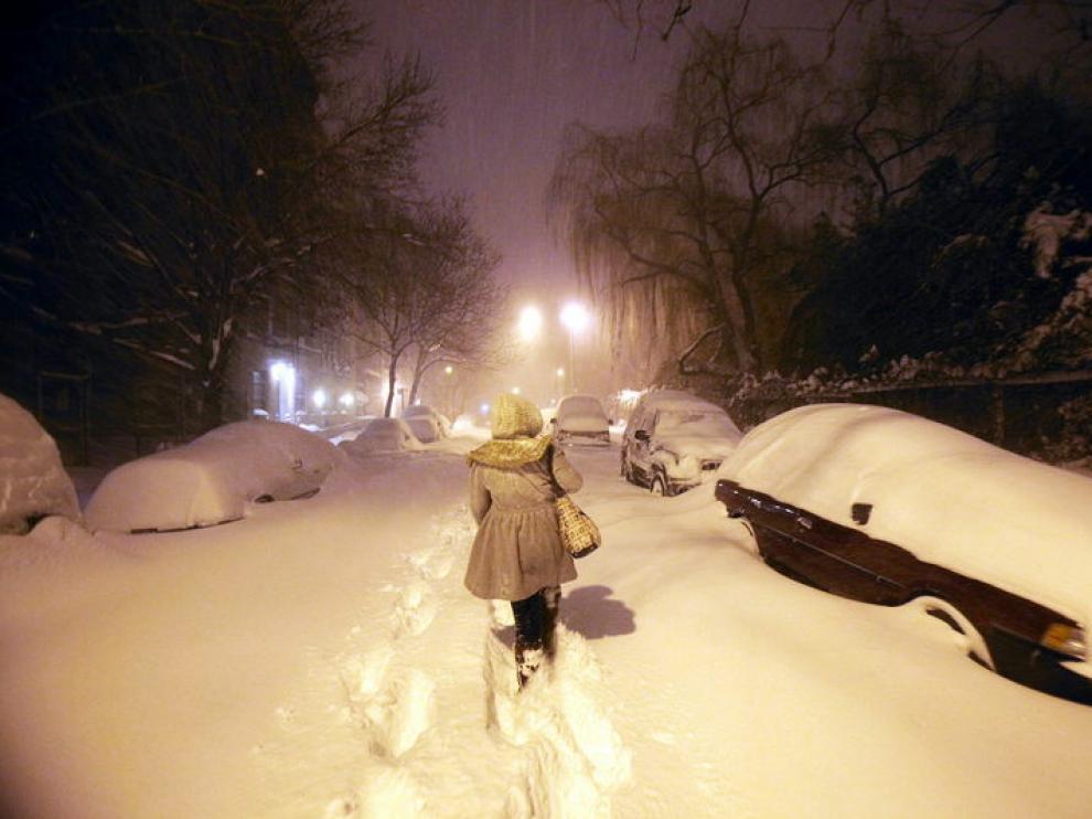 Intensa nevada en las calles de Nueva York
