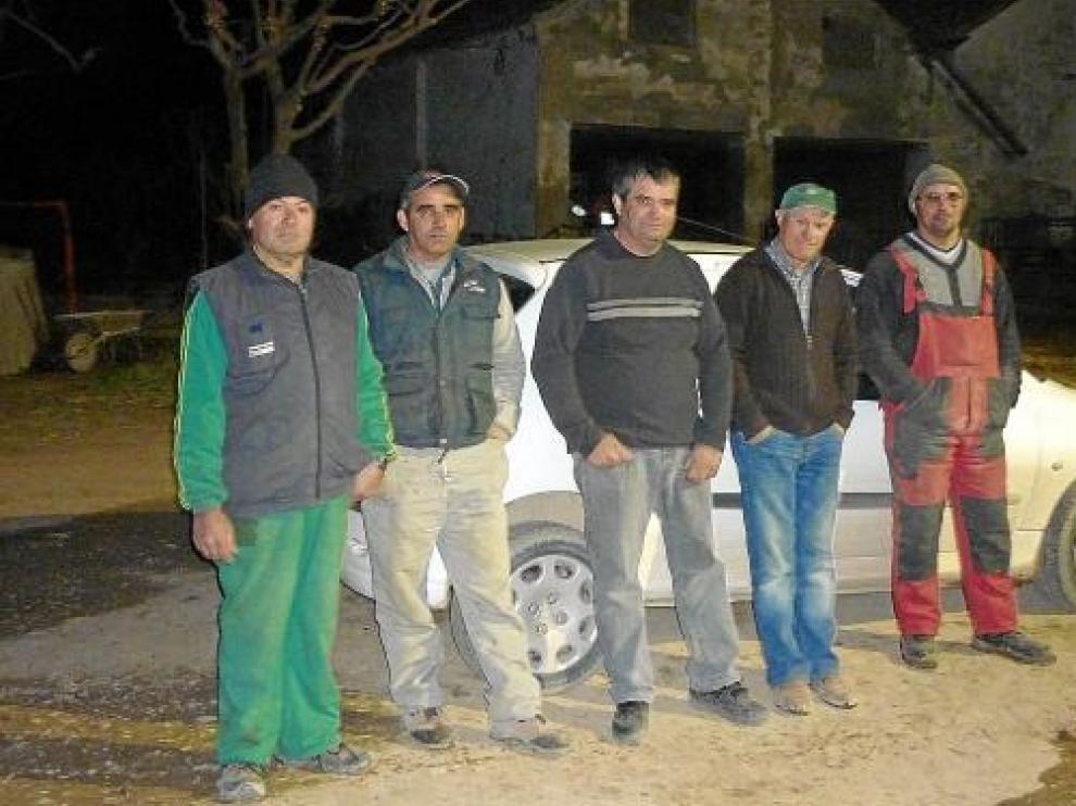 Uno de los grupos de agricultores que participará en las patrullas rurales nocturnas.