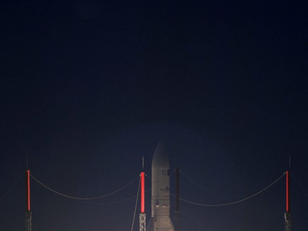 Lanzamiento del cohete con el satélite 'Hispasat 1E'.