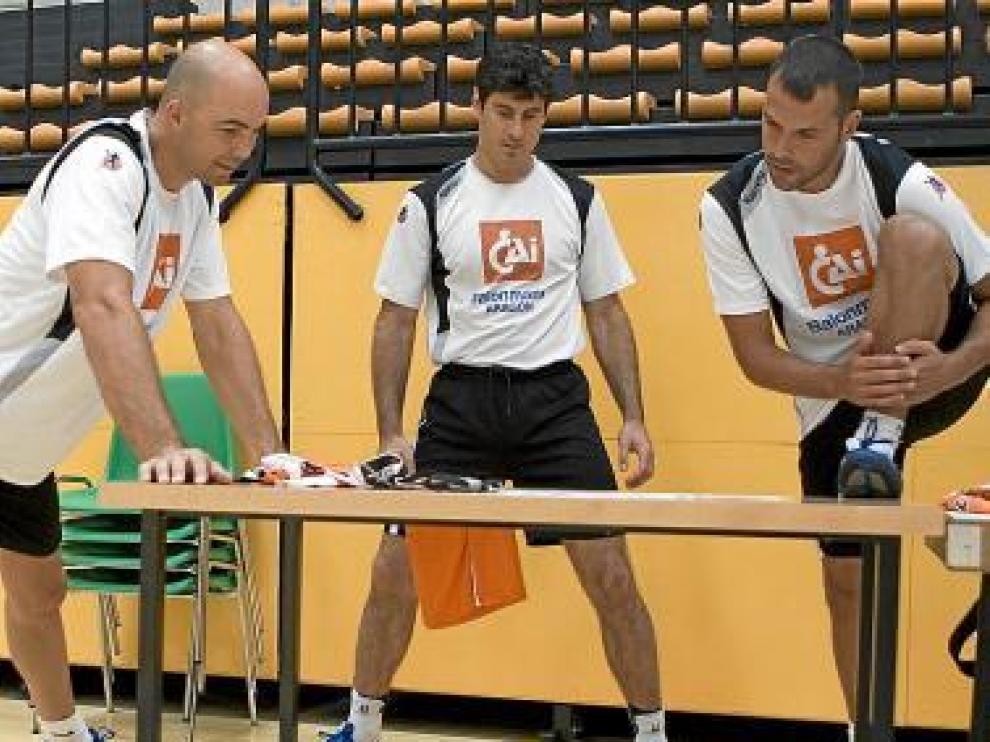 Lozano, Val y Masachs, en pretemporada.