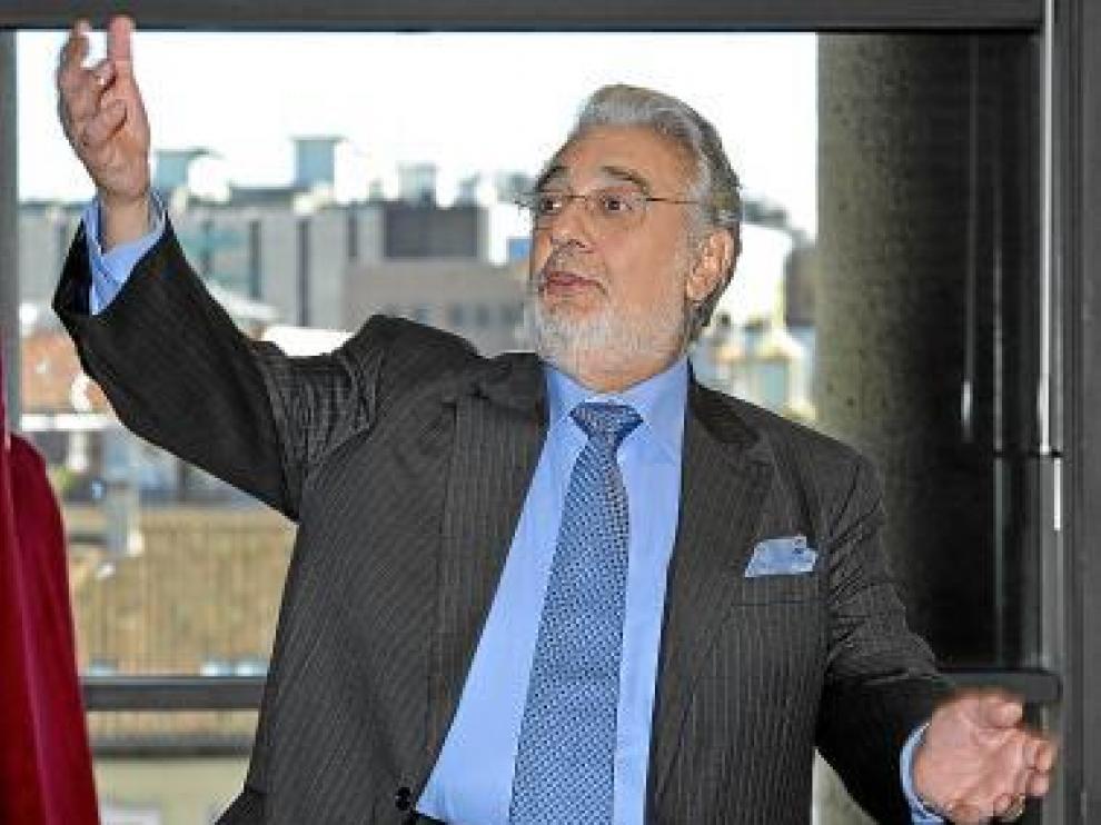 Plácido Domingo, durante la presentación de ayer.