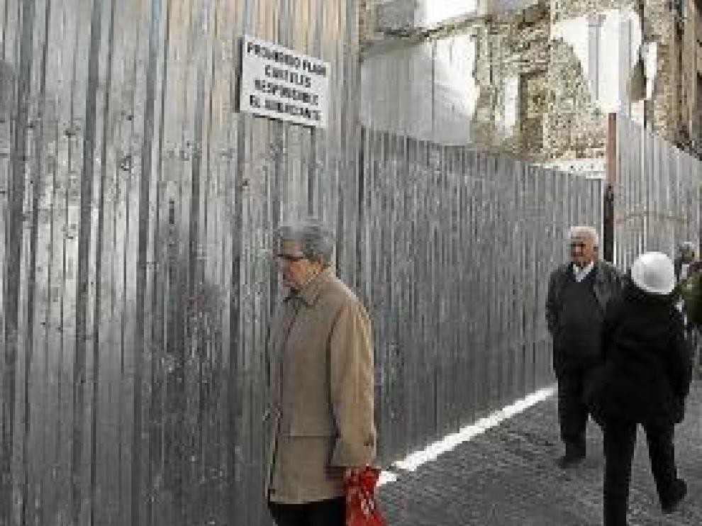 El solar de Masari está en el Coso Bajo, en el centro de Huesca.